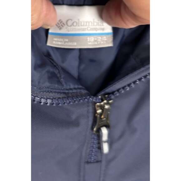 Columbia Bib Snow Pants Toddler 18-24 M Navy Blue Reinforced Omni-Tech - Picture 3 of 4